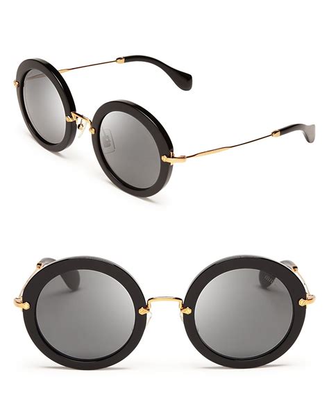 miu miu black round sunglasses|miu sunglasses for men.